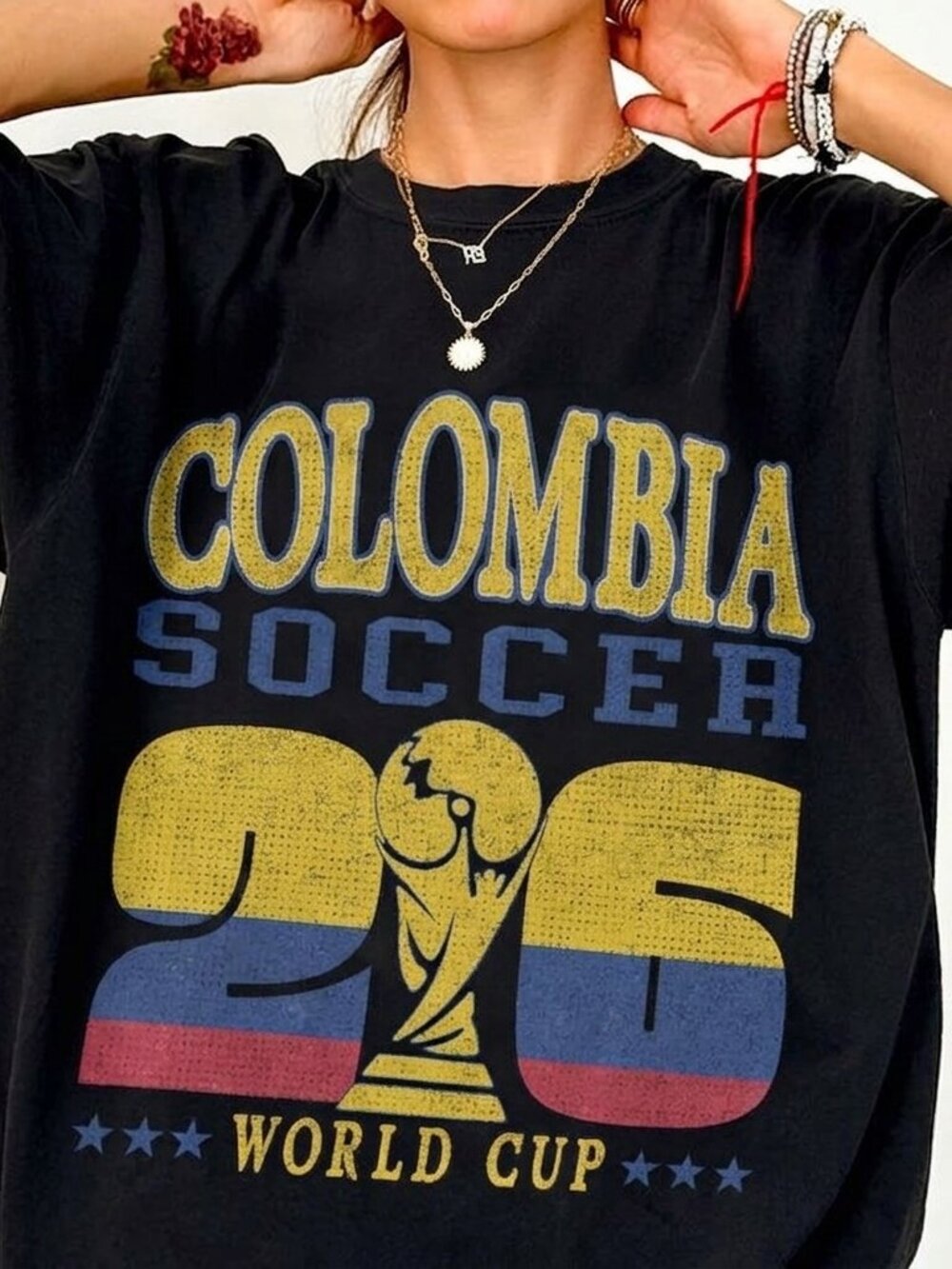 Vintage Colombia Soccer Tee, Retro Football Fan Graphic Shirt